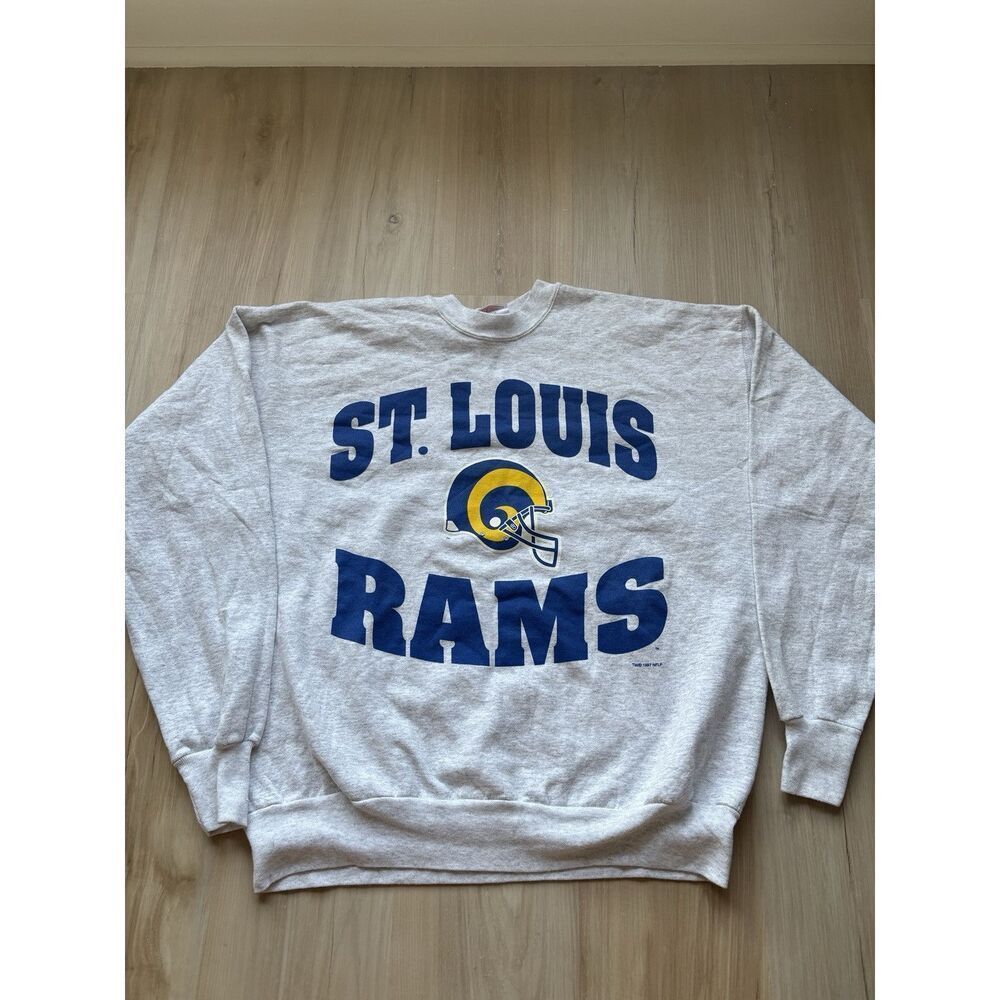 Vintage 90s St. Louis Rams Heather Grey Crewneck XL